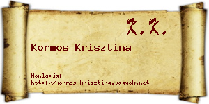 Kormos Krisztina névjegykártya