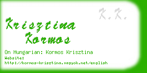 krisztina kormos business card